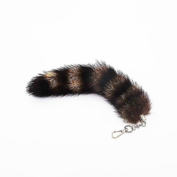 Stor Fluffy Hale Vedhæng Nøglering Holder Nøglering Bil Taske Hængende Ornament Guld(brun)(1 stk)