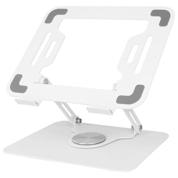 Laptopställ med 360° roterande bas, justerbart ergonomiskt laptopställ (Vit)