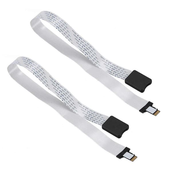 2X förlängningskabeladapter flexibel förlängare för Micro-SD till TF-kort för Monoprice Select Mini 3D-skrivare/Raspberry Pi Black   white