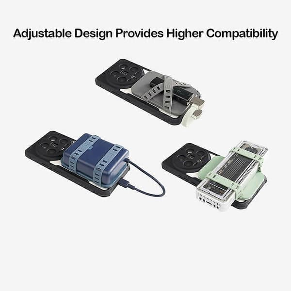 Multifunktionel Strip Clip Etui Telefon Audio Dekoder Opbevaringstaske USB Lomme Telefon Taske Magnetisk Elastisk Rem Sæt Blå Blue
