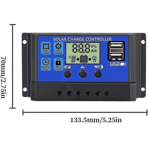 10/20/30/40/50/60 12V Solcelleladeregulator - 60A -