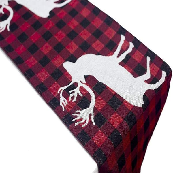 Jul Rød og Sort Buffalo Plaid Bordløber Dekorativ
