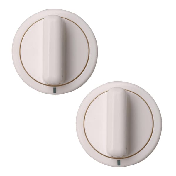 2 stk. hvit plast timer kontrollknapp 2 tommer erstatning for GE AH755794