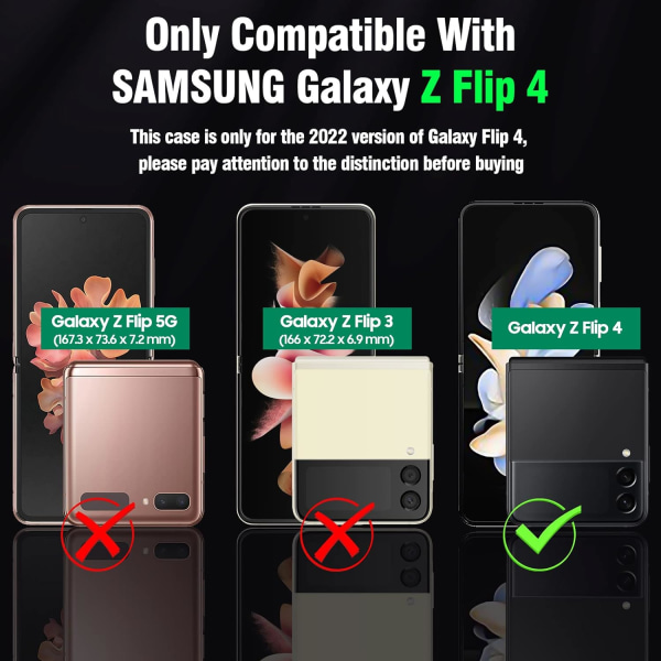 Ohut case Samsung Galaxy Z Flip 4 -puhelimelle, Galaxy Z Flip 4 case, suojaava kova PC- cover , iskunkestävä, iskunkestävä Z Flip 4:lle (kiiltävä valkoinen)