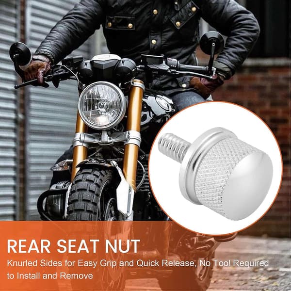 Krom Billet Aluminium Seteskruehette for Harley Davidson Silver
