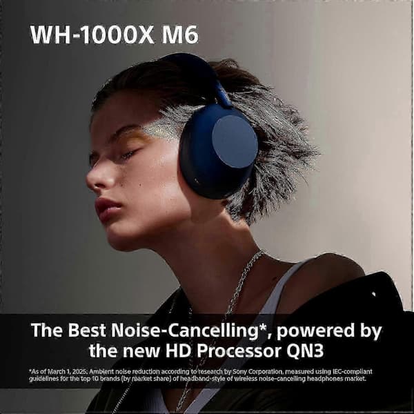 Kompatibel med Sony WH-1000XM6 flagskibs støjreducerende trådløse Bluetooth-hovedtelefoner.