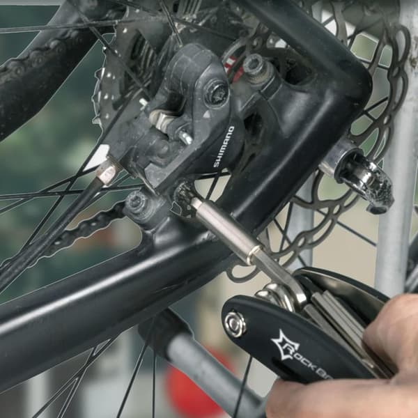 Cykelreparationsværktøj Cykellomme Multifunktionelt Foldeværktøj 16 i 1 Sort