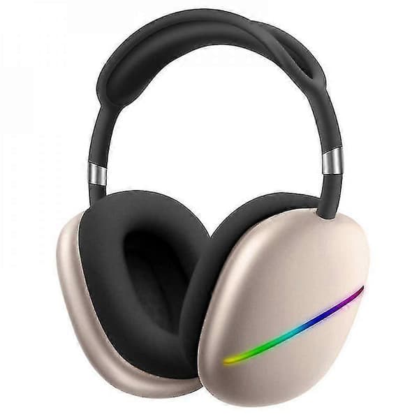 Huvudmonterat Bluetooth-headset lysande trådlöst sportigt coolt musikbas-Bluetooth-headset gold