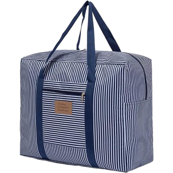 Ultralet nylon rejsetaske Sammenfoldelig rejsetaske Vandtæt flyorganisator håndtaske til rejsebagage (Blue Stripes rejsetaske)