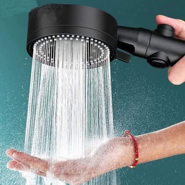 Shower Head, High Pressure Shower Head with 5 Settings, Handheld with On/Off Button Water Saving