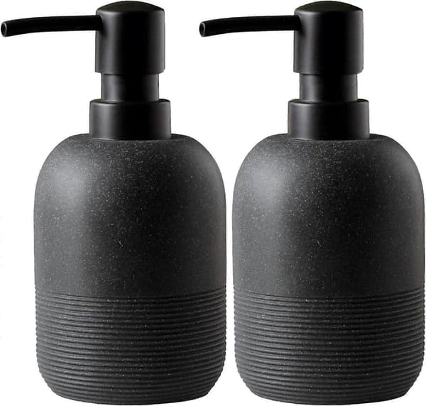 2 stk/sæt sæbedispenser sæt, håndsæbe lotion dispenser til badeværelse, til elegant badeværelsesindretning, dispenser til køkkenvask Black