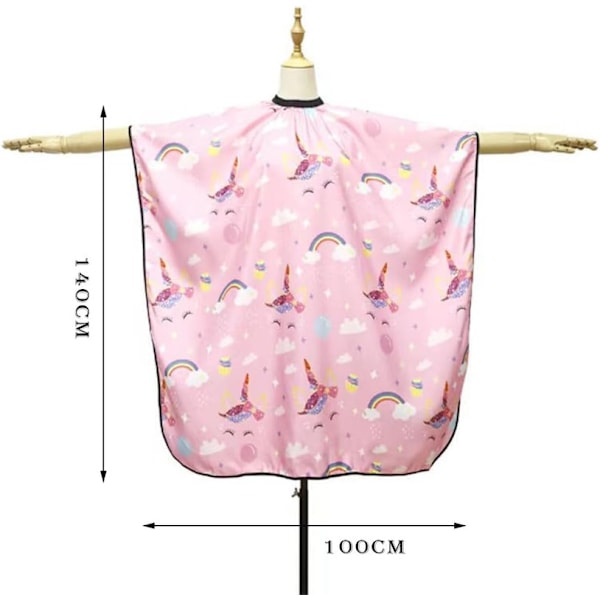 Barnklippkappa, Frisörkappa med Justerbar Halslinje, Hårtrimningskappa Frisörklänning Salong Barberkappa Hårtrimningsförkläde för Pojkar Flick Rainbow Horse