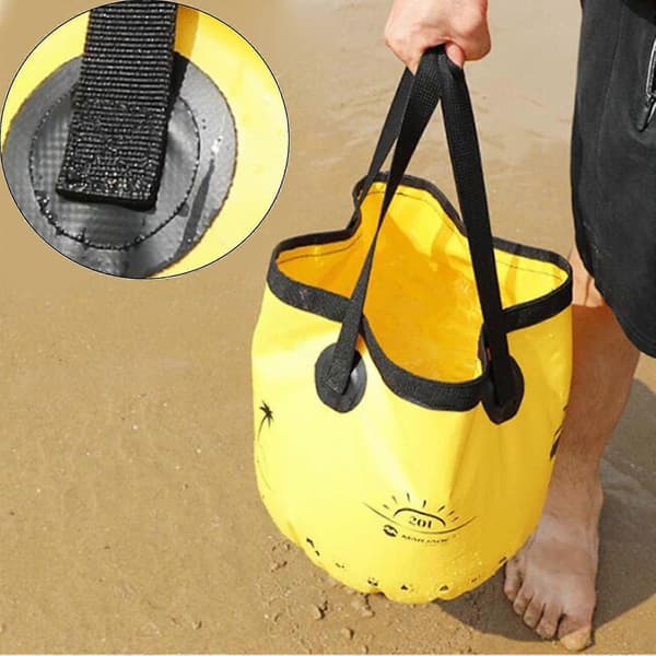 Sammenklappelig spand foldbar vandbeholder bærbar til camping 10L gul B Yellow 20L 20L