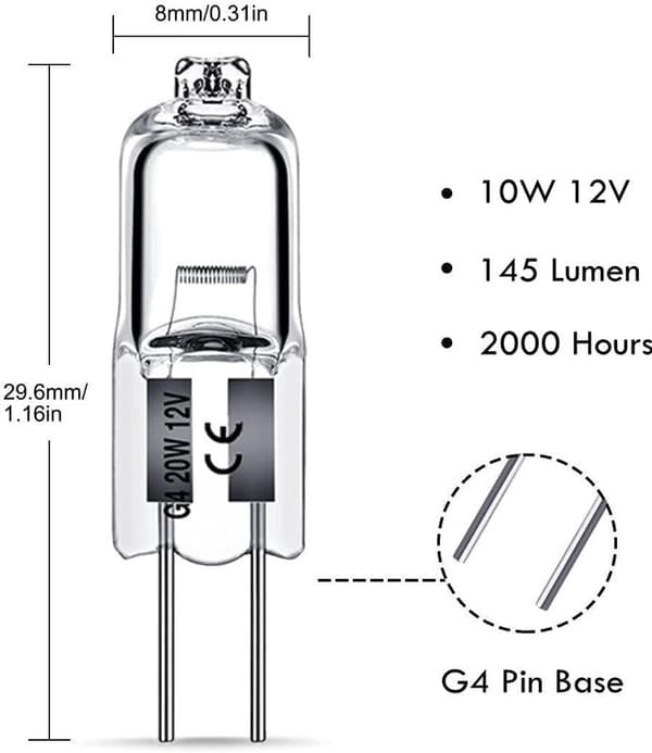 G4 halogenlampor 10W 12V - Varmvit - 10-pack 10W 10W 10W 10W 10W 10pcs