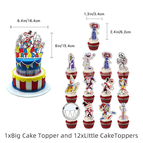 Fantastiske Digitale Sirkustema Bursdagsfestforsyninger Ballonger Kake Topper Banner Dekorasjoner Sett