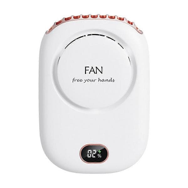 Bærbar halsventilator USB genopladelig bordventilator Mini køle-rejse-hængeventilator White One Size