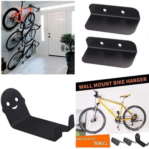 Vægkrog pedalophæng til cykler, sort, stil 2
