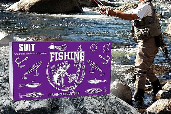 Fiskegrejssæt Lokkemad Tilbehør til Bas, Ørred, Laks - Lilla Purple One Size