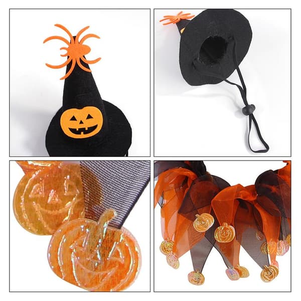 Halloween hat hagesmæk sæt dødningehoved mønster kat kappe hat sæt