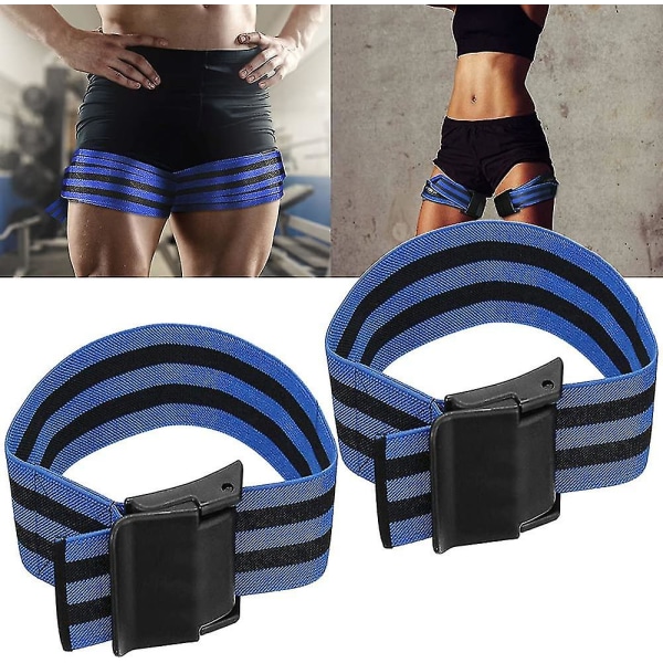 Blodstrømningsbegrensningsbånd, armer og ben og treningsøkt, okklusjonstreningsbånd (2 pakke blå) blue
