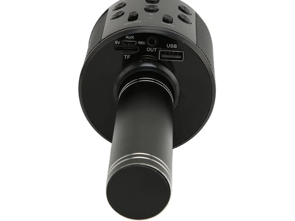 Wireless Microphone Bluetooth Karaoke Speaker Round with Case Various Modes Svart black