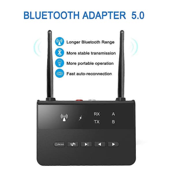 Langdistanse Bluetooth 5.0 sender/mottaker aptX HD lav latens lydadapter