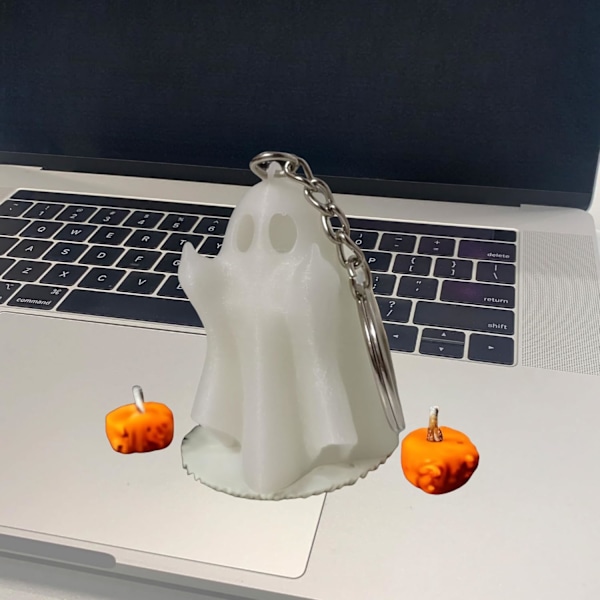 Luminous Middle Finger Ghost Miniatyrhartsfigur Spöke Figuriner Lys i Mörkret, Fe Trädgårds Tillbehör Mikro Landskap Spöke Staty för Utomhus 1pc