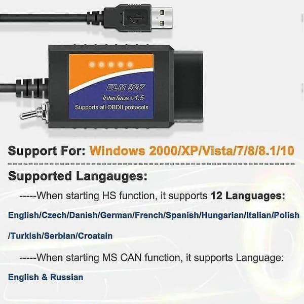 For Ford Forscan ELM327 USB Modified OBD2 Scanner V1.5 MS-CAN HS-CAN ...