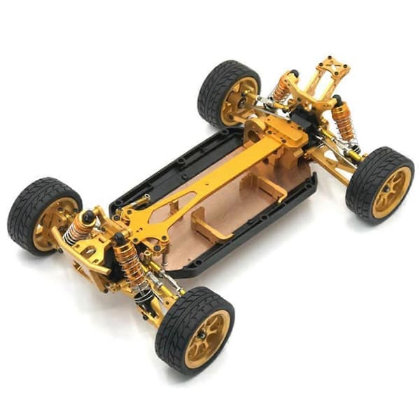 Metal RC Aksel og Plade til 124019 1/12 RC Modelbil Erstatningsdele Gold