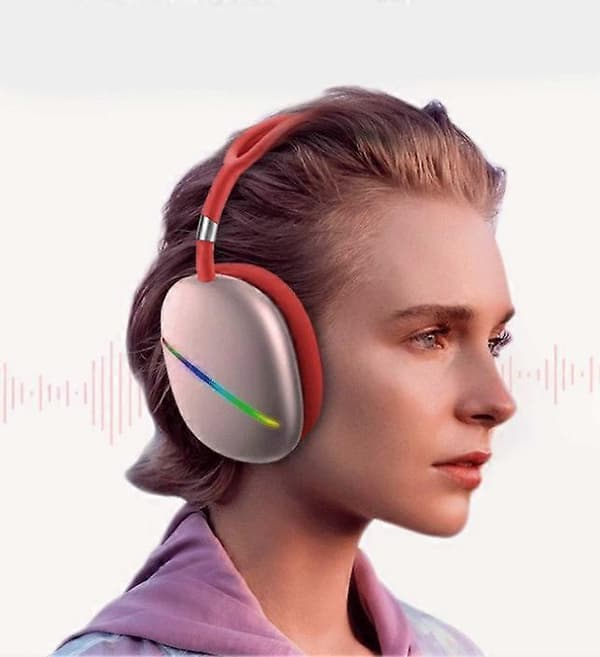 Huvudmonterat Bluetooth-headset lysande trådlöst sportigt coolt musikbas-Bluetooth-headset white