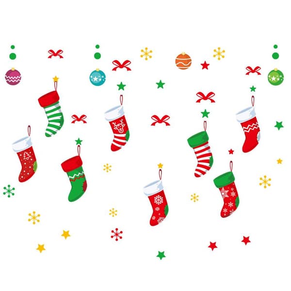 Jul Veggdekor Julemann Elg Juleklistremerke style4