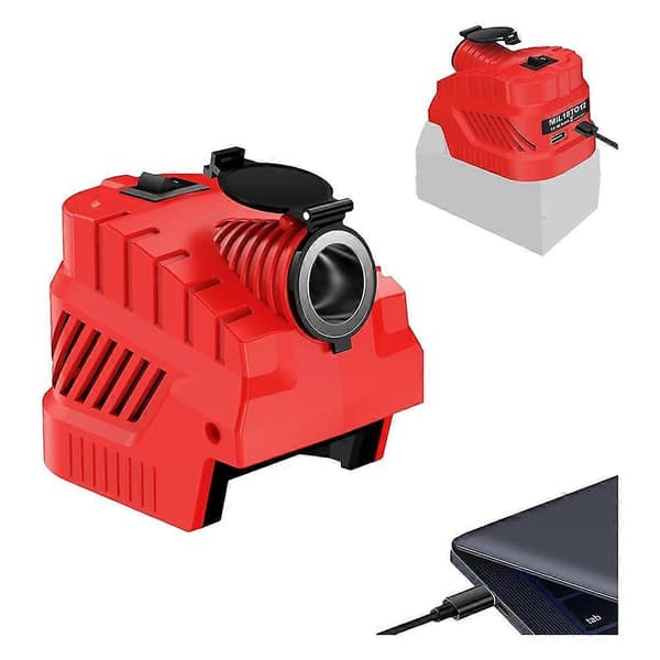 Til Milwaukee 18V til 12V Step-Down Converter Strømbatteriadapterhjul, til de fleste 12 Volt in-Vehicle enheder