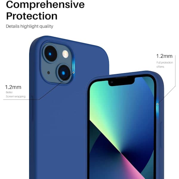 iPhone 13 Case, Liquid Silicone Case for 6.1 inch iPhone 13, Ultra-Thin Case, Full Body Shockproof Protective Soft Case Royal Blue Royal Blue