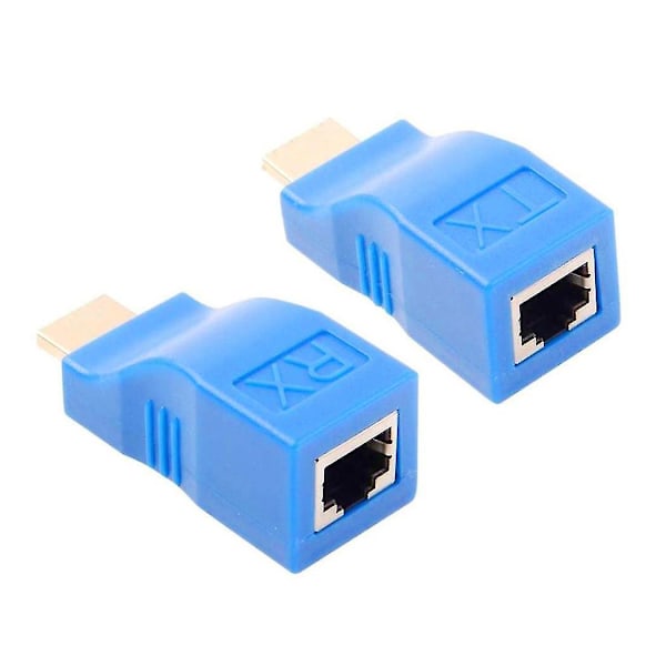 Extender 1080p Rj45 Ports Lan Nätverksförlängning Upp Till 30m Över Cat5e / 6 Utp Lan Ethernet-kabel Fo