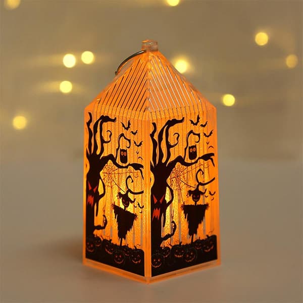 Halloween LED Lantern Light, liten retrostil Flameless scarecrow