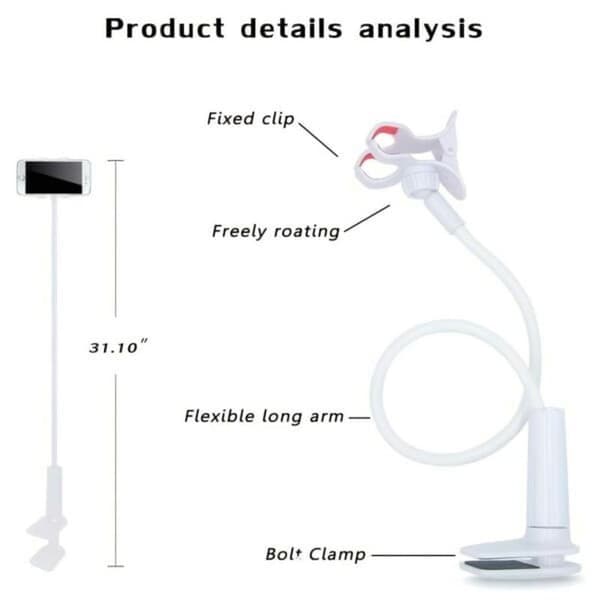 Mobile Phone Holder for Table Flexible Mobile Arm with Clamp