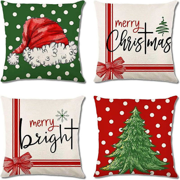 Julkuddöverdrag 45x45 cm Set med 4