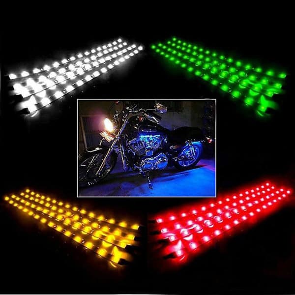 10 stk røde vanntette fleksible LED-strips for understellsbelysning til bil
