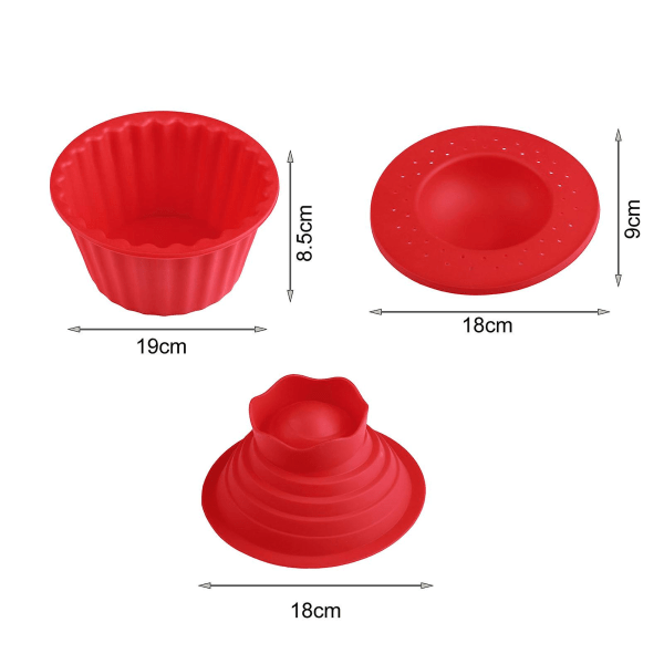 3 kpl / set molds tarttumattomat Helposti irrotettavat Pehmeä rakenne, repeytymätön leivontasilikoni Big Top jättiläinen kuppikakku Fondantti muotit kakun leivontatyökalu Tianyuhe