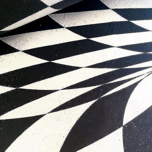 3D Vortex Illusion Rundt Tæppe Skridsikkert Tæppe Ternet Dørmåtte Flo