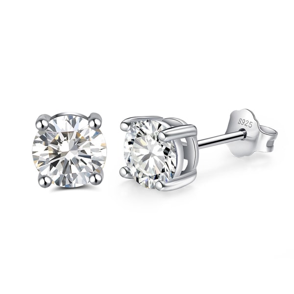 18K vitguldpläterad diamantörhänge fyrkantig örhänge 925 sterling silver örhänge för män kvinnor med AAAA+ Zirconia rostfritt stål