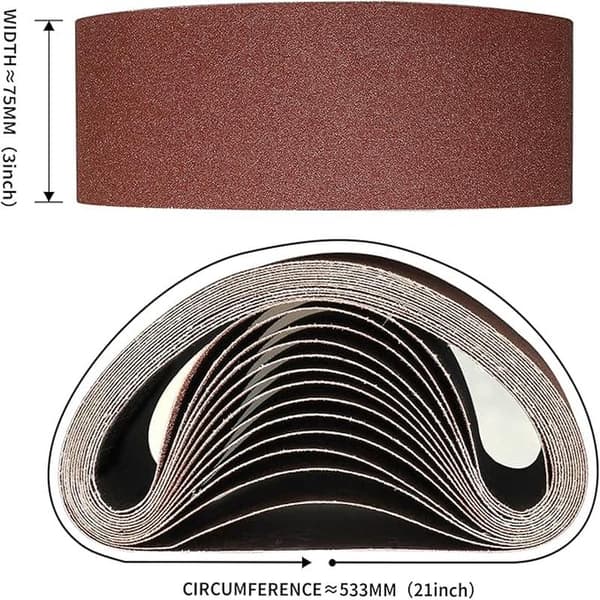Slibebånd 75x533 mm - 5 stykker Slibebånd 240 korn til slibning