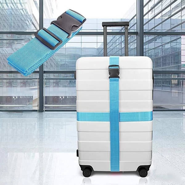 2 stks kuffertbælte til bagage, justerbare bagagestropper, med spændelukning Rejsetilbehør Sikkerhedsseler (blå)