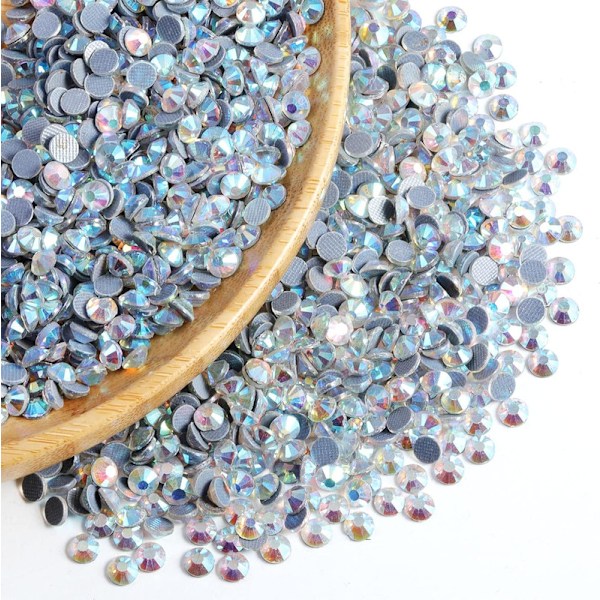 3000 kpl Hotfix-kristalleja AB Rhinestones askarteluun, SS16 (3,8–4,0 mm) Crystal AB Crystal AB SS16