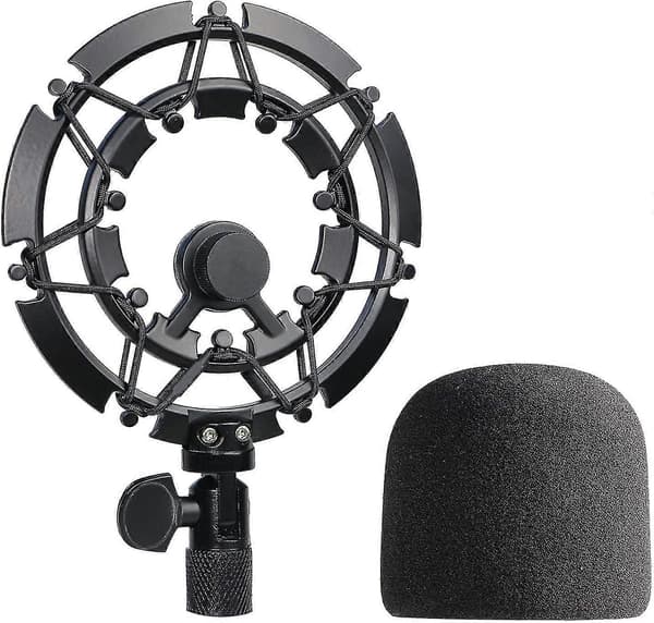 Stødmontering til Blue Yeti-mikrofon og Yeti Pro-mikrofon med Blue Yeti-mikrofonskum, legeringsmikrofonstødmontering