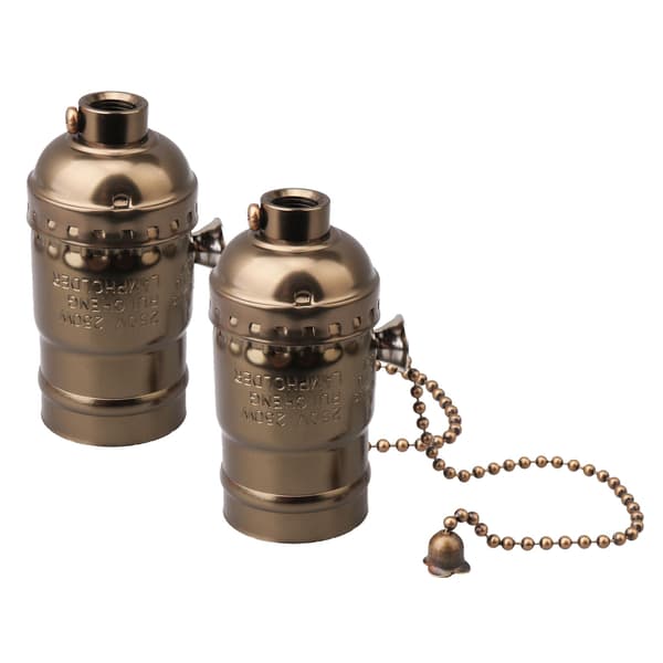 2 stk. E27 Retro Lampekæde Fatningsholder Adapter AC110-240V 6.9x3.55cm