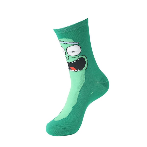 Unisex Julegave Sokker for Menn og Kvinner med Anime Rick og Morty Motiv - Morsomme Tegneserie Sokker i Bomull E