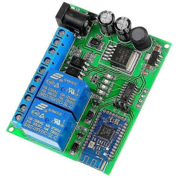 2-kanals Bluetooth-relé Trådløs fjernkontrollbryter LED-motor for iOS Android