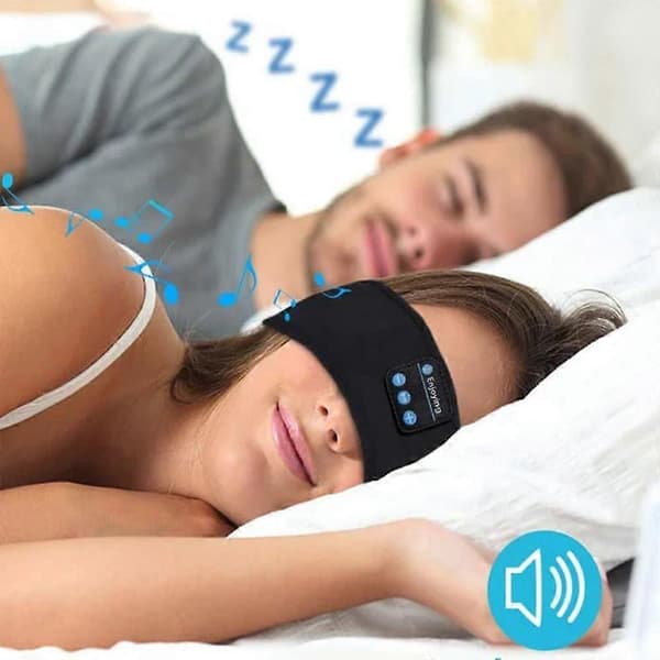 Bluetooth-hovedtelefon Trådløst musikpandebånd til søvn, sport, løb Black One Size