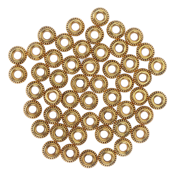 50 stk Harde dreadlocks Perler Sinklegering Hår Skjeggpynteringer DIY smykker Tilbehør Gull 0.1